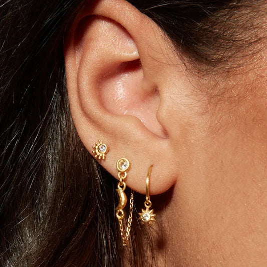 Gold Plated Hanging Chain Earrings