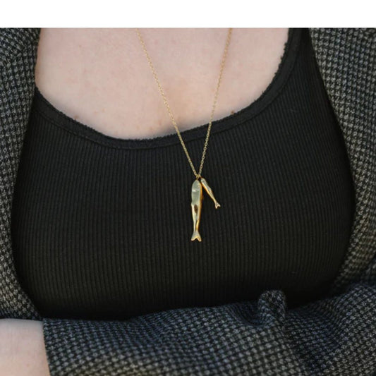 Dainty Gold Plated Chain with Fish Pendant