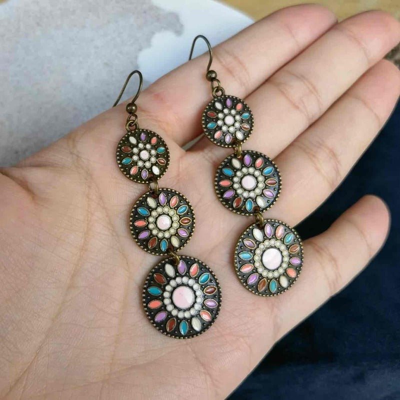Image of an earring - Premium | Baby Pink - Oxidised Drop Earrings by Zuzus Trove