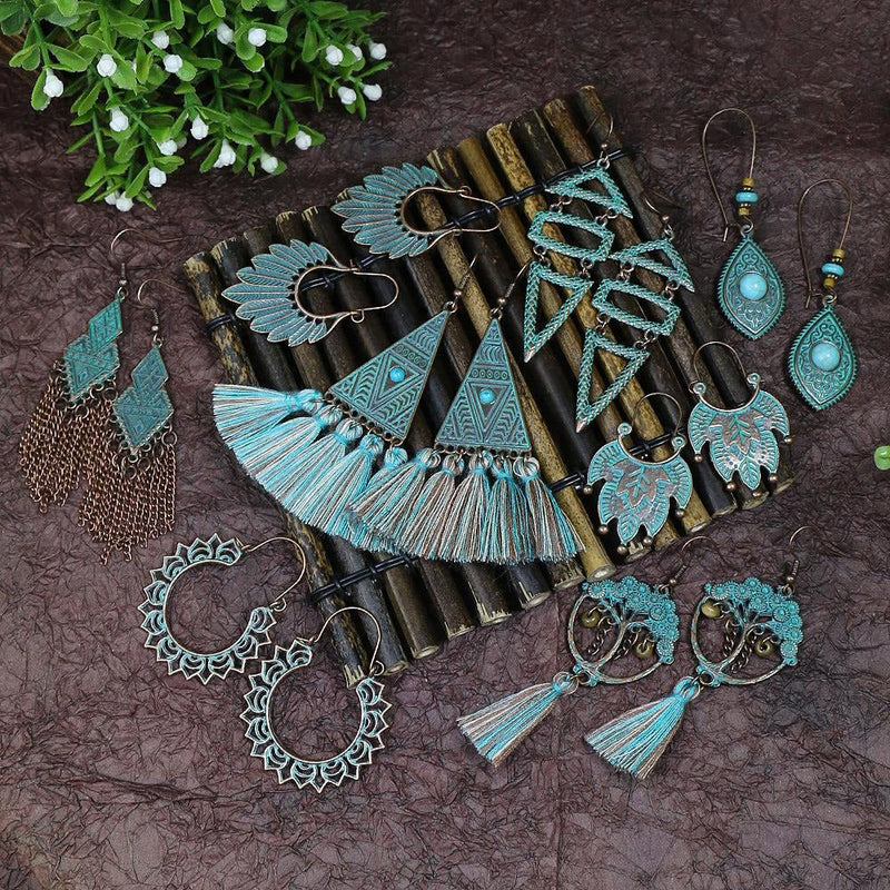 Tribal Teal Harmony Earring Series