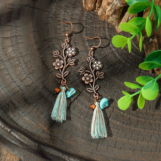 Aqua Bloom Tassel Drops