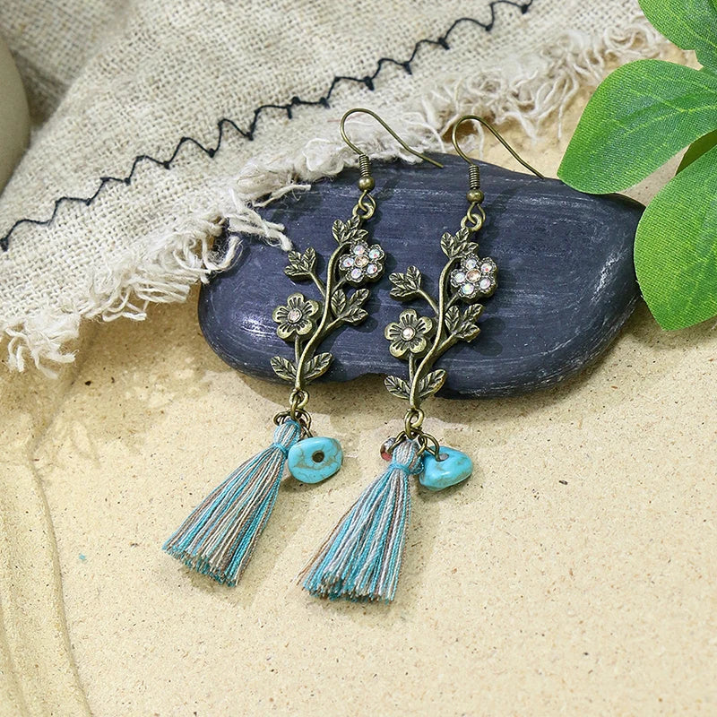 Aqua Bloom Tassel Drops