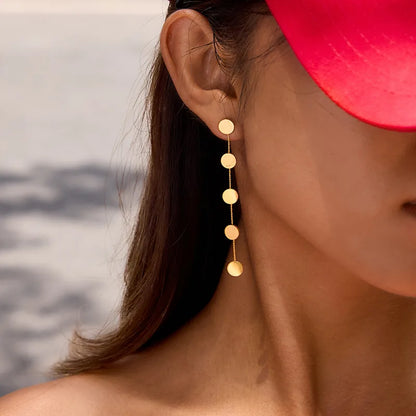 Classic Gold Plated Round Chain Earrings