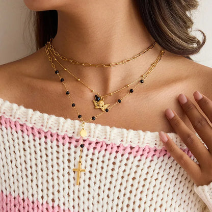 Gold Plated Chain With Angel Pendent