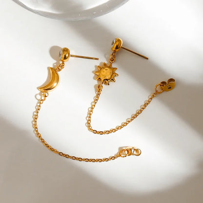 Gold Plated Hanging Chain Earrings