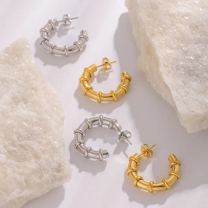 Classic Ribbed Huggie Earrings