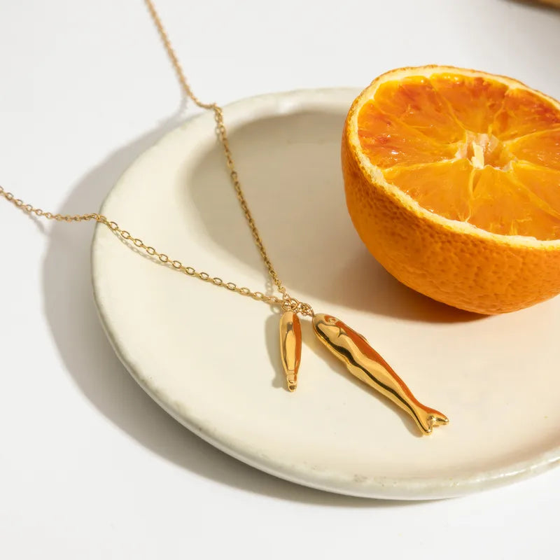 Dainty Gold Plated Chain with Fish Pendant