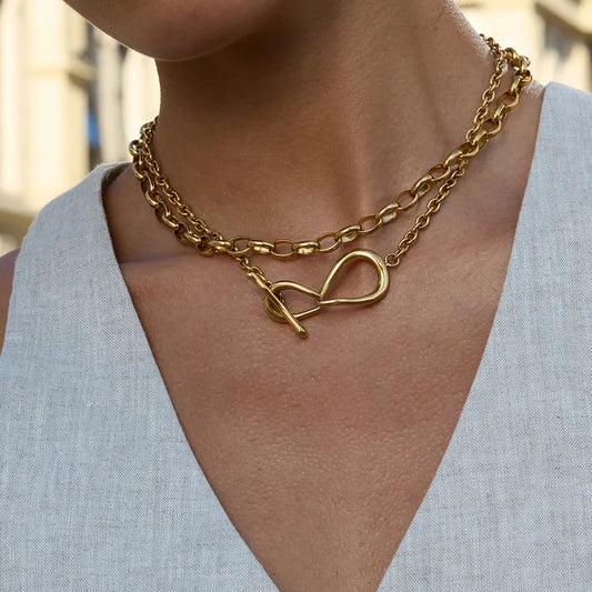 Minimal Gold Plated Buckle Cord Chain