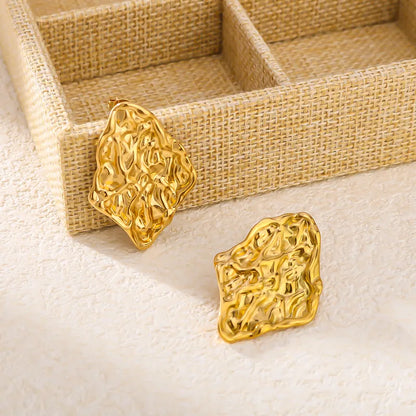 Dented Gold Foil Earrings