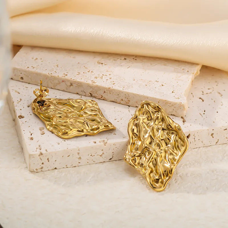 Dented Gold Foil Earrings