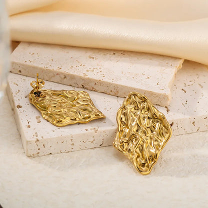 Dented Gold Foil Earrings