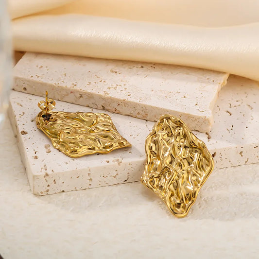 Dented Gold Foil Earrings