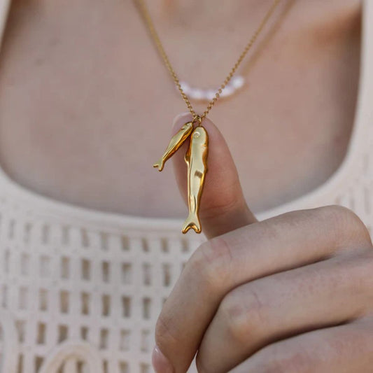 Dainty Gold Plated Chain with Fish Pendant