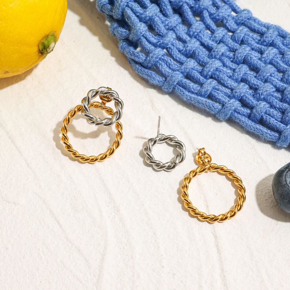 Daily wear Twisted Ring Earrings