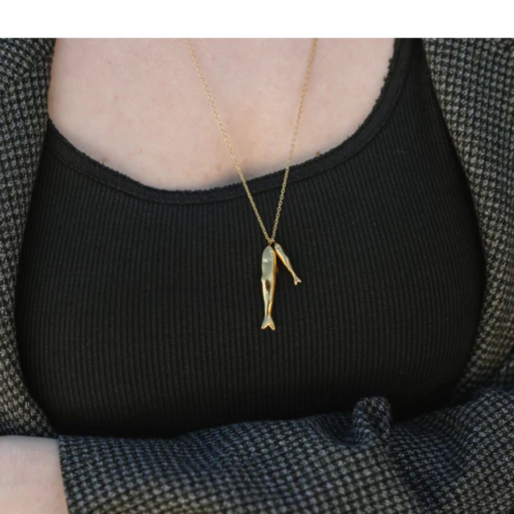 Dainty Gold Plated Chain with Fish Pendant
