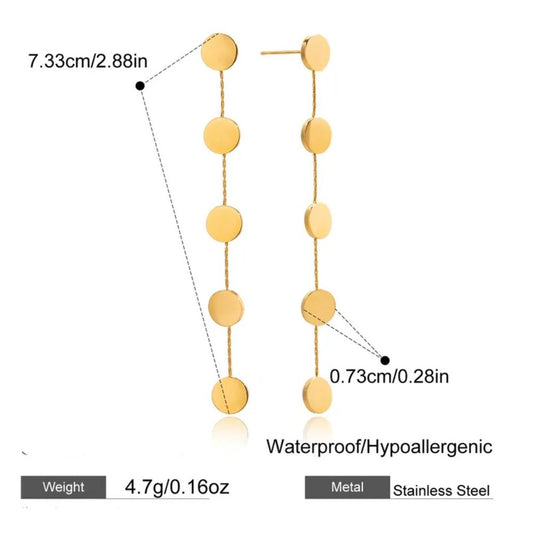 Classic Gold Plated Round Chain Earrings