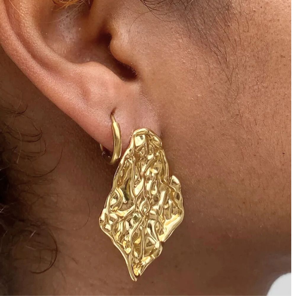 Dented Gold Foil Earrings
