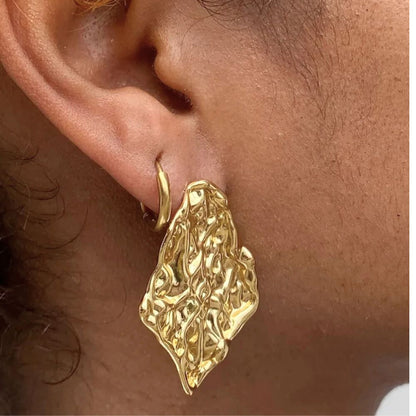 Dented Gold Foil Earrings