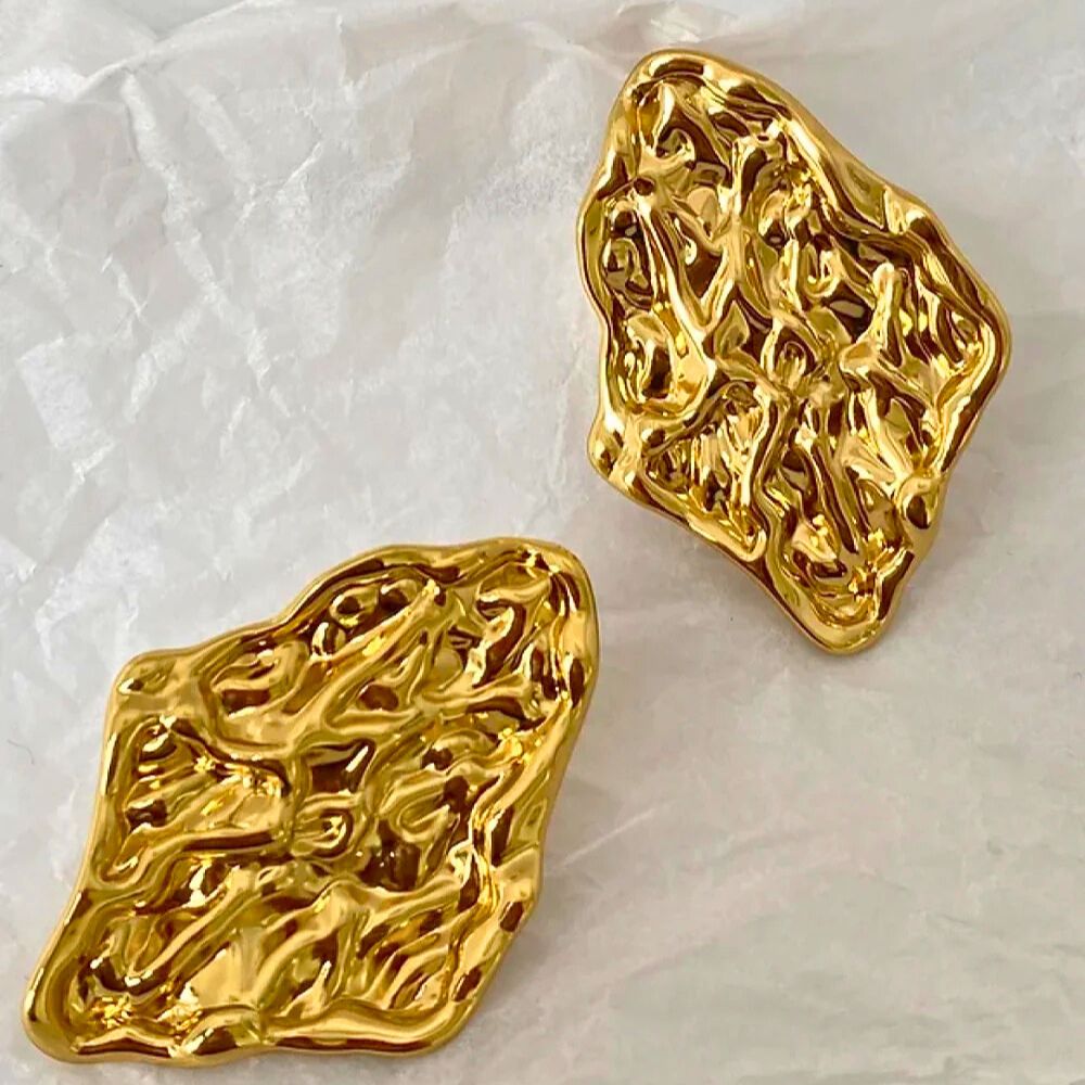 Dented Gold Foil Earrings