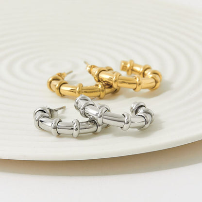 Classic Ribbed Huggie Earrings