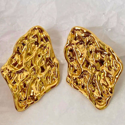 Dented Gold Foil Earrings