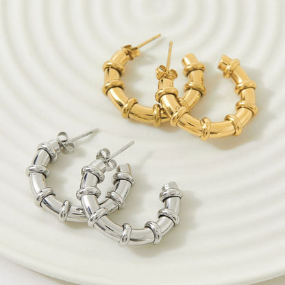Classic Ribbed Huggie Earrings