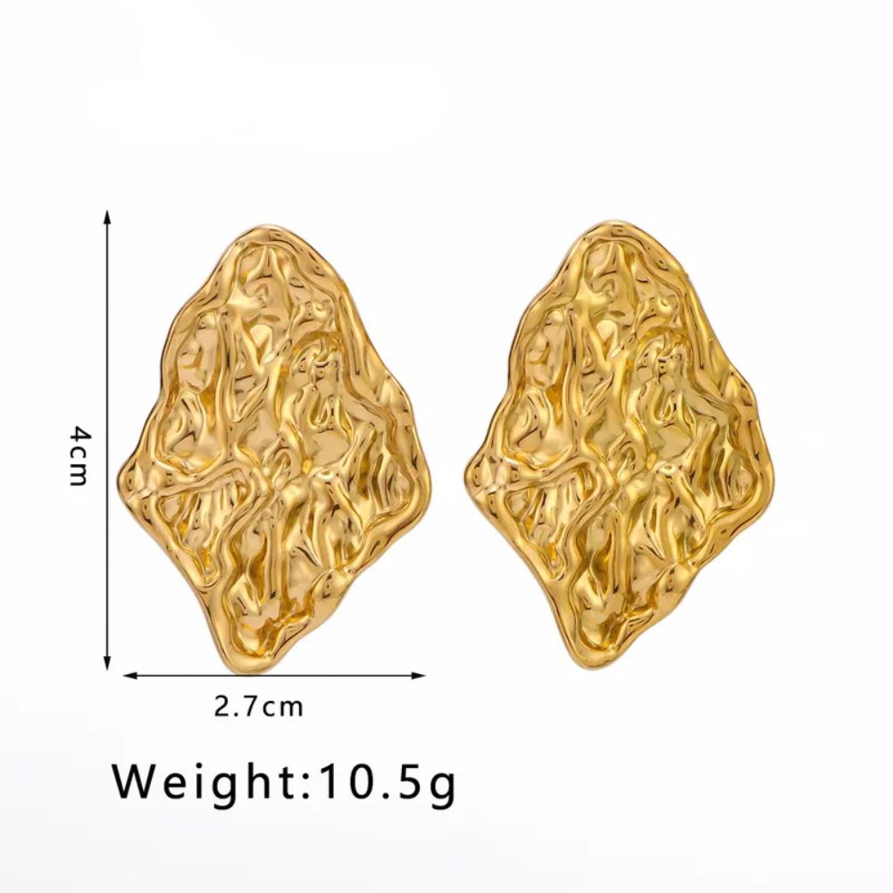 Dented Gold Foil Earrings
