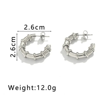 Classic Ribbed Huggie Earrings