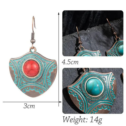 Image of an earring - Oxidised Silver Stone Earrings by Zuzus Trove