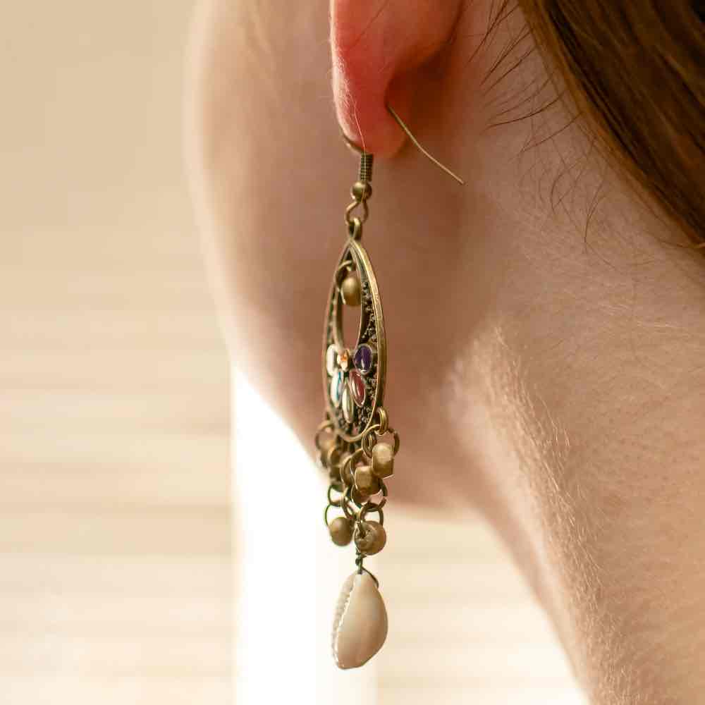 Image of an earring - Premium | Beach Wear - Hanging Shell Earrings by Zuzus Trove
