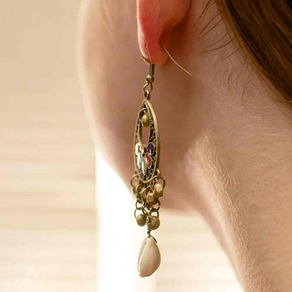 Image of an earring - Premium | Beach Wear - Hanging Shell Earrings by Zuzus Trove