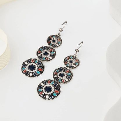 Image of an earring - Premium | Blue - Black Boho Ethnic Drop Earrings by Zuzus Trove