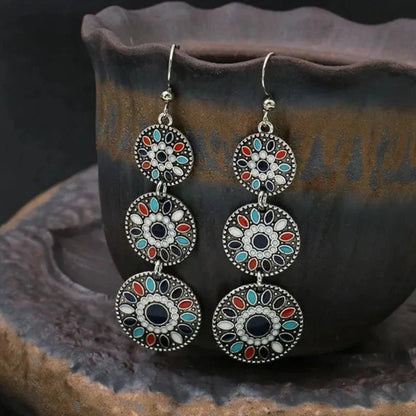Image of an earring - Premium | Blue - Black Boho Ethnic Drop Earrings by Zuzus Trove