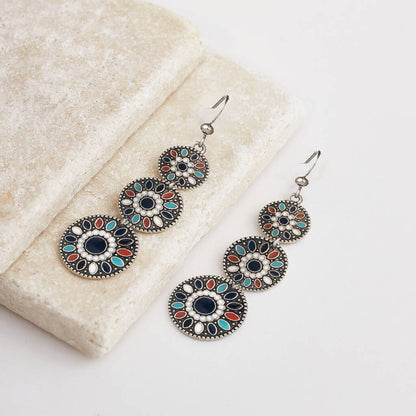 Image of an earring - Premium | Blue - Black Boho Ethnic Drop Earrings by Zuzus Trove