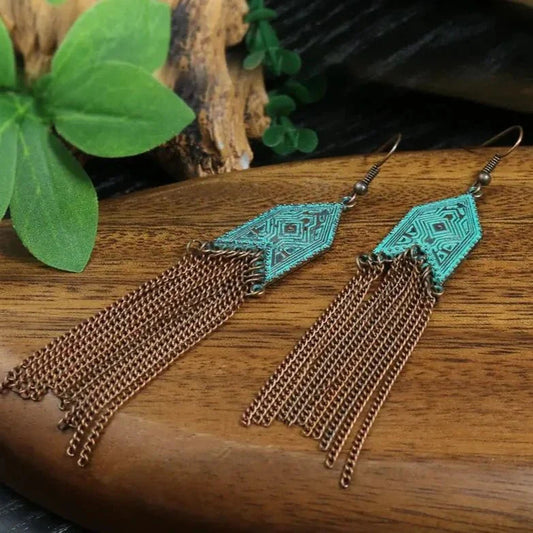 Image of an earring - Premium Boho - Chain Dangle Earrings by Zuzus Trove