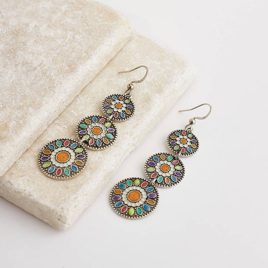 Image of an earring - Premium | Sun Set Orange - Boho Ethnic Earrings by Zuzus Trove