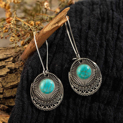 Image of an earring - Statement Ethnic Turquoise Earrings by Zuzus Trove