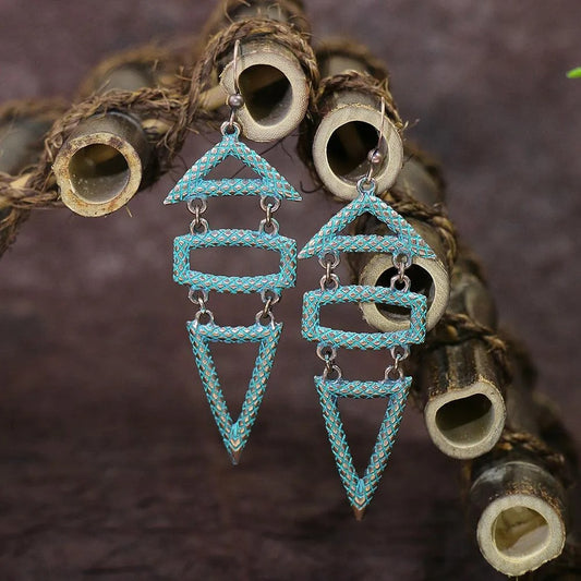 Tribal Teal Harmony Earring Style 8