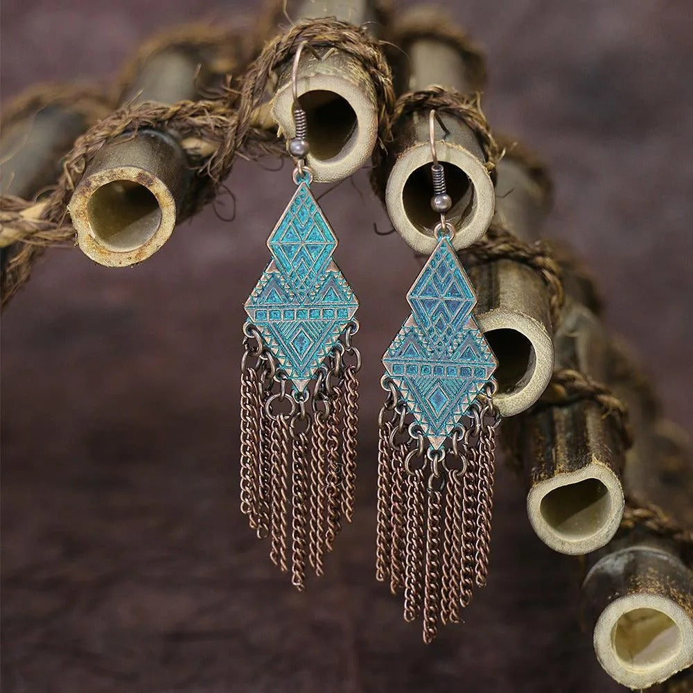 Tribal Teal Harmony Earring Style 7