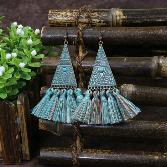 Tribal Teal Harmony Earring Style 5