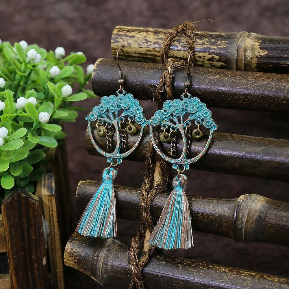 Tribal Teal Harmony Earring Style 4