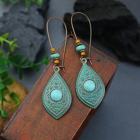 Tribal Teal Harmony Earring Style 1